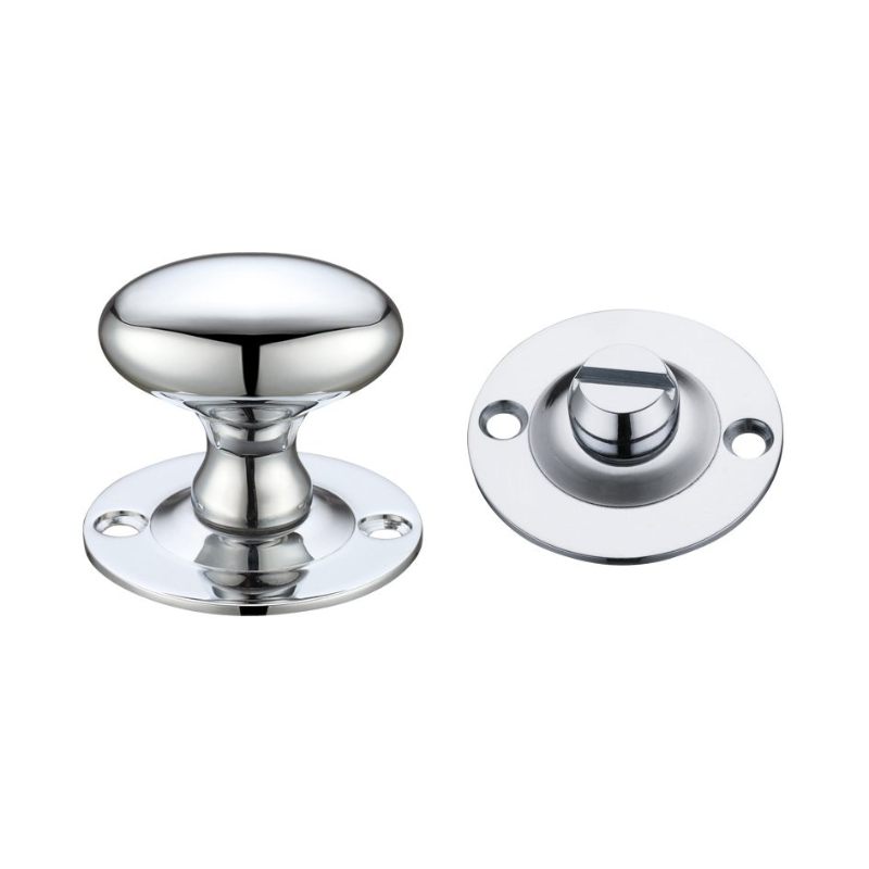 Oval Thumb Turn with Coin Release - 5mm spindle-Polished Chrome