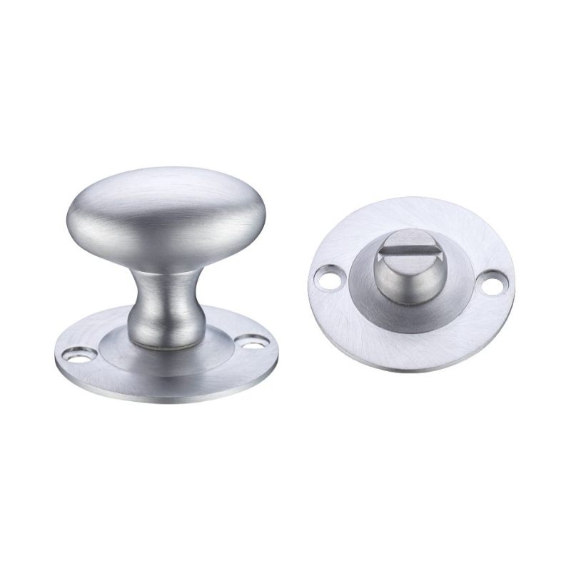 Oval Thumb Turn with Coin Release - 5mm spindle-Satin Chrome