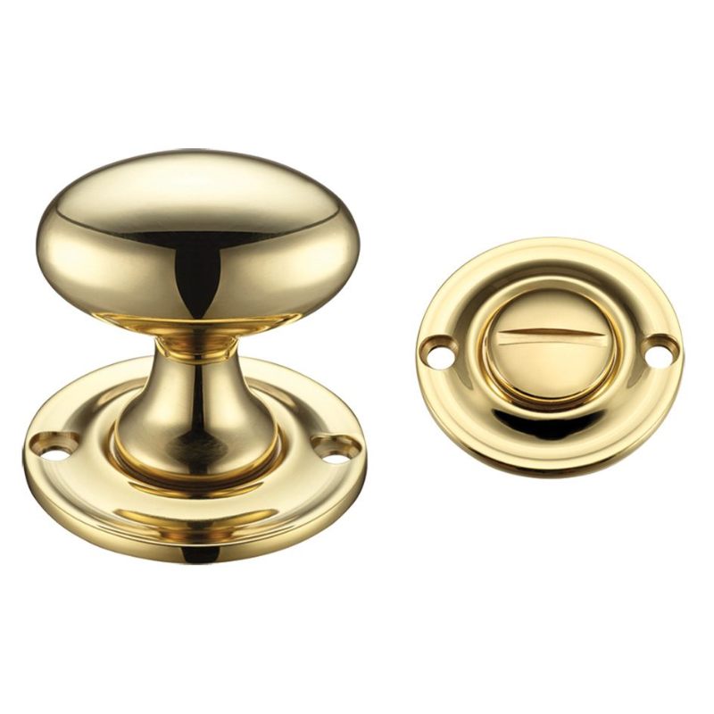 Oval Thumb Turn with Coin Release - 5mm spindle-Polished Brass