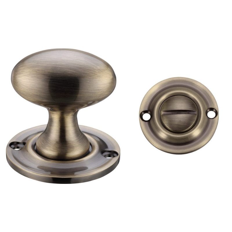Oval Thumb Turn with Coin Release - 5mm spindle-Florentine Bronze