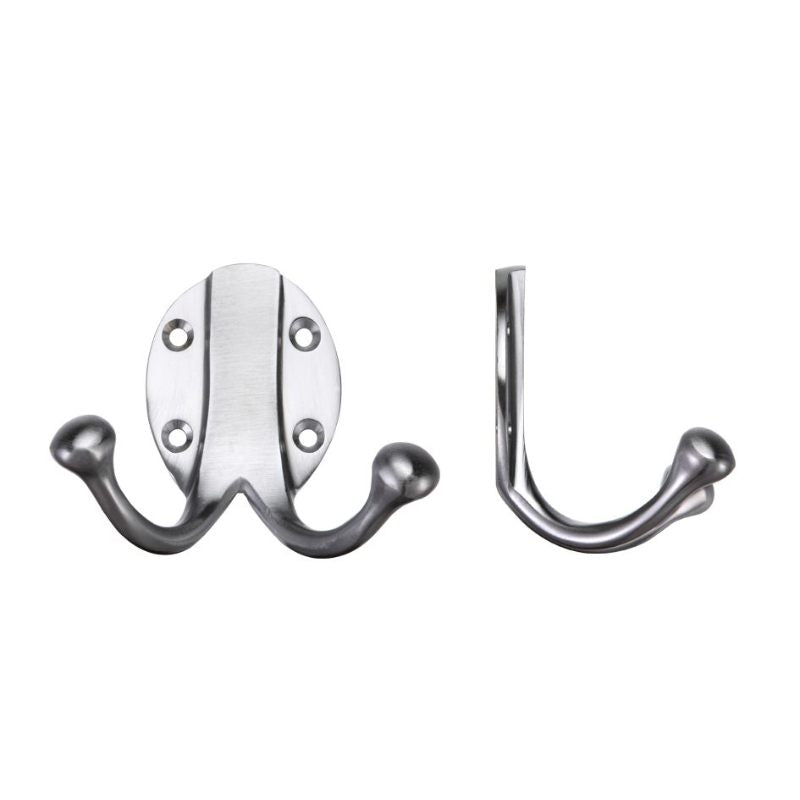 Double Robe Hook-Satin Chrome