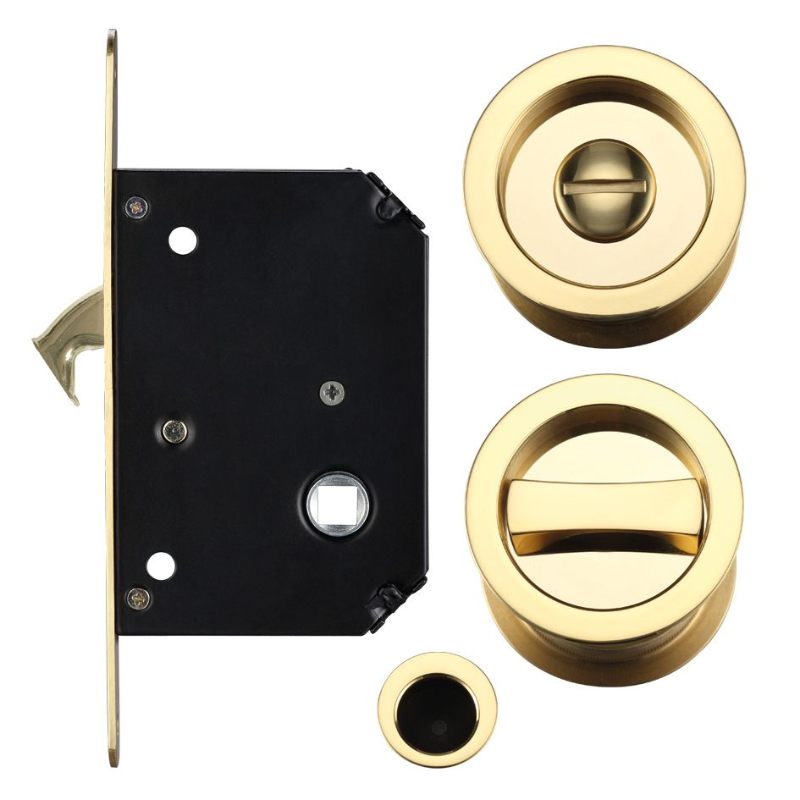 Sliding Door Lock Set - Suitable for 35-45mm Thick Doors-PVD Gold