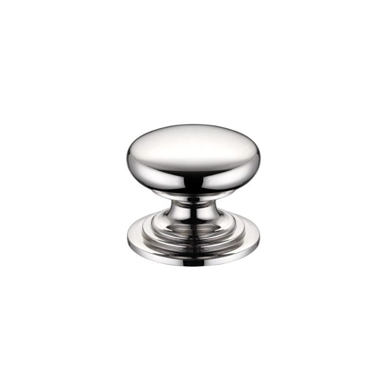 Victorian Cupboard Knob 25mm dia. - Lacquered-Polished Nickel
