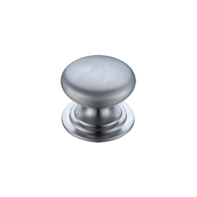 Victorian Cupboard Knob 32mm dia.-Satin Chrome