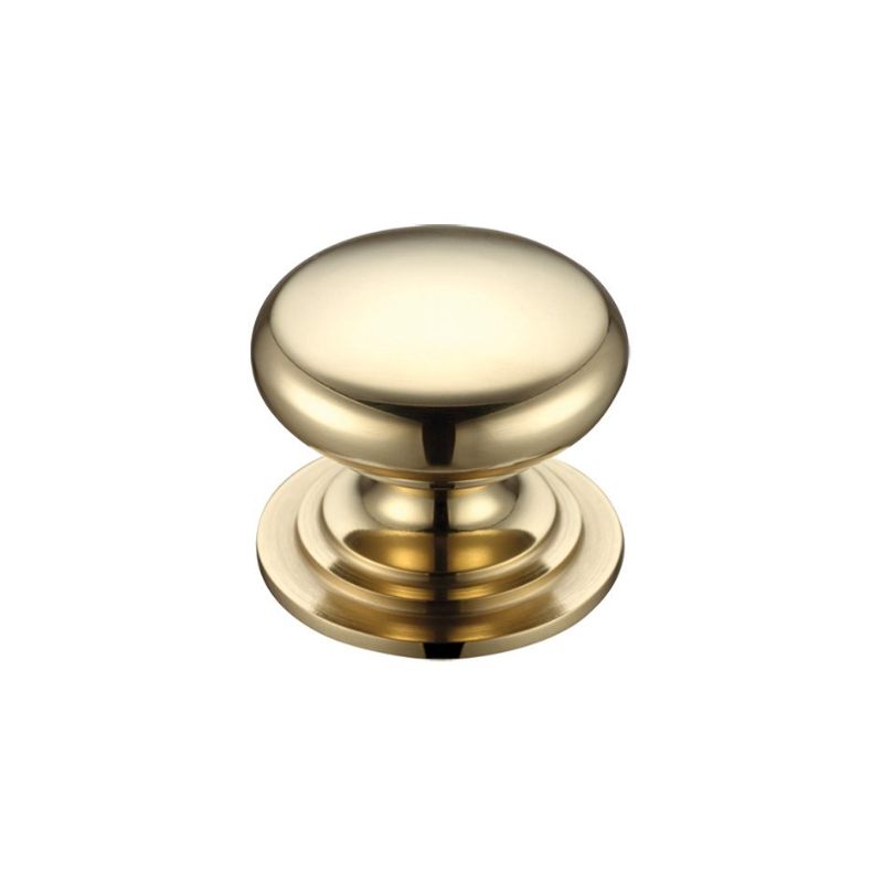 Victorian Cupboard Knob 38mm dia.-Polished Brass