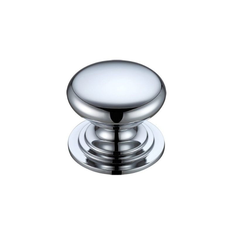 Victorian Cupboard Knob 38mm dia.-Polished Chrome