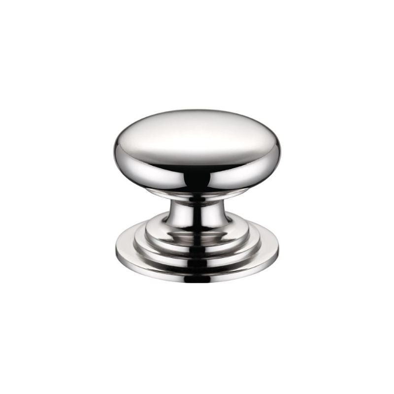 Victorian Cupboard Knob 38mm dia. - Lacquered-Polished Nickel