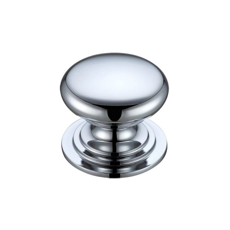 Victorian Cupboard Knob 45mm dia.-Polished Chrome