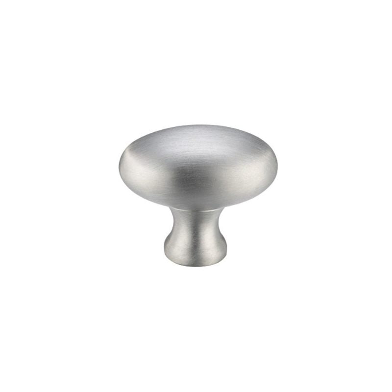 Oval Cupboard Knob 32mm dia-Satin Chrome