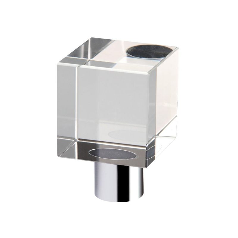 Cube Cupboard Knob - Plain 30mm dia.-Polished Chrome