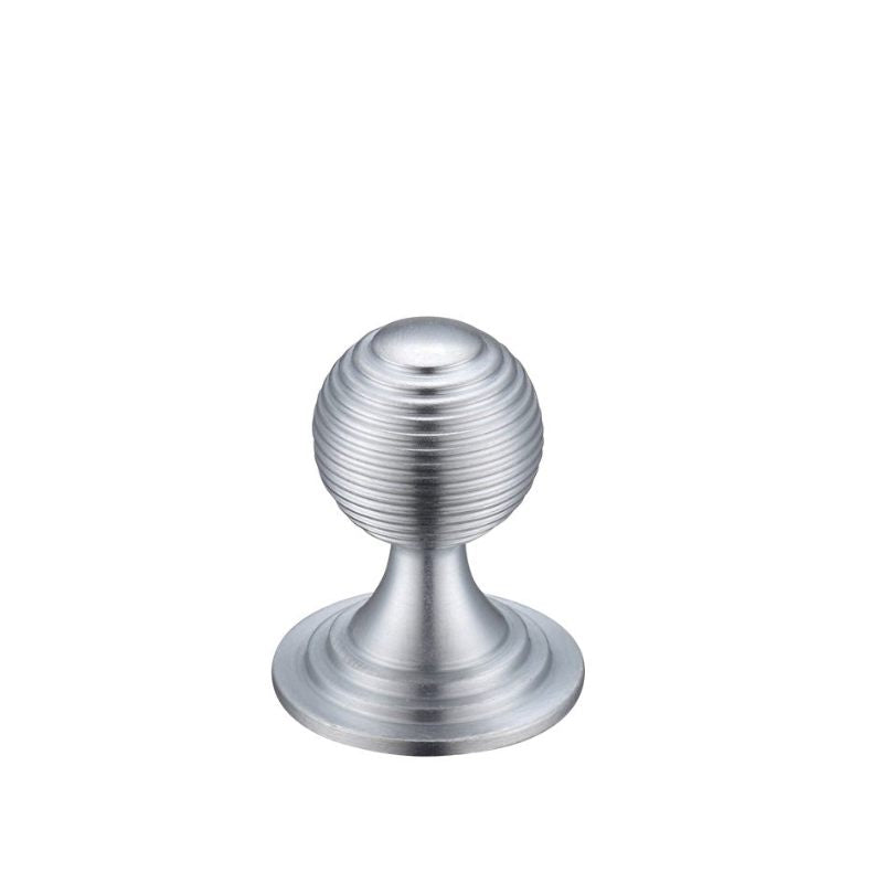 Queen Anne Ringed Knob 25mm rose dia.-Satin Chrome