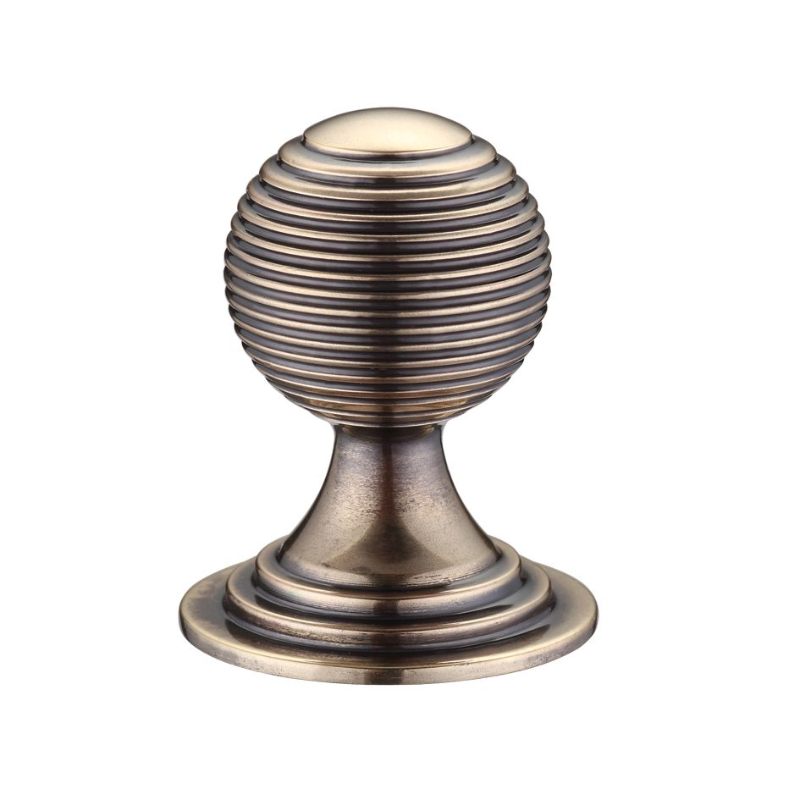 Queen Anne Ringed Knob 38mm rose dia.-Florentine Bronze