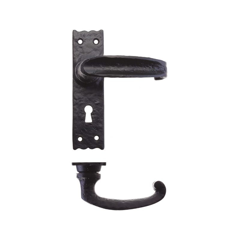 Traditional Slimline Thumb Lever on Lock Backplate - -Black Antique