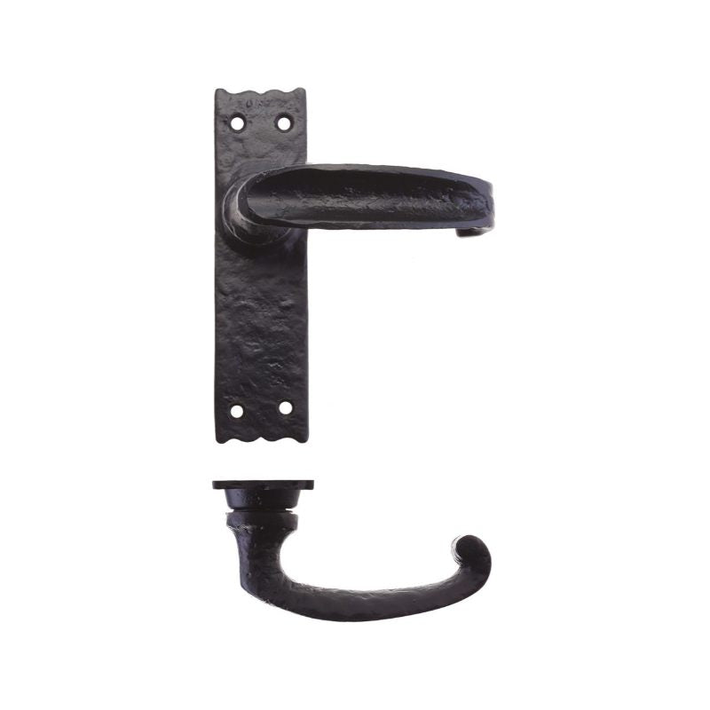 Traditional Slimline Thumb Lever on Latch Backplate - -Black Antique