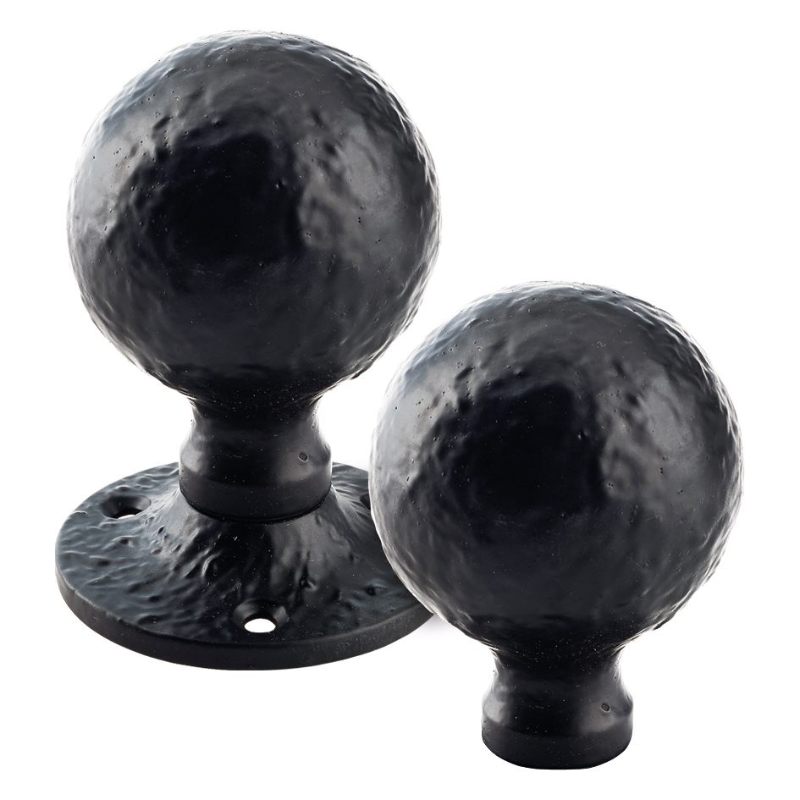 Ball Rim Knob - 1.5" - Un-Sprung-Black Antique