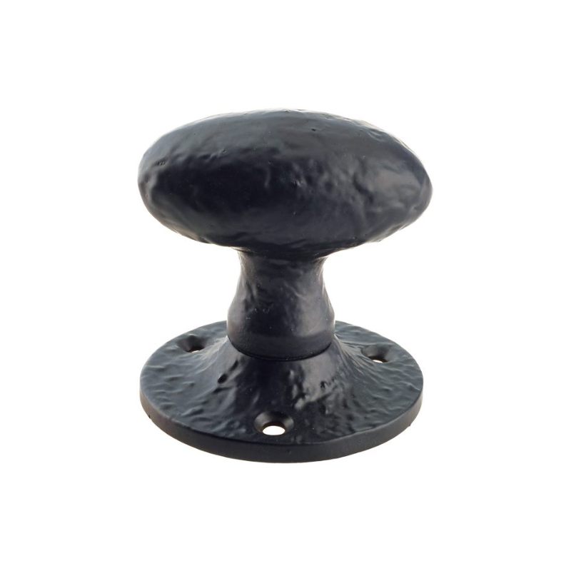 Oval Mortice Knob - 2.5" - Un-Sprung-Black Antique