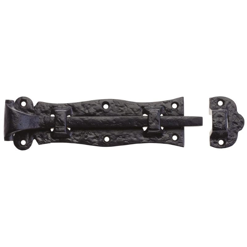 Plain Door Bolt - 8"-Black Antique