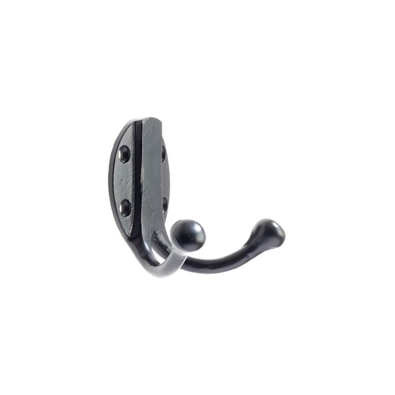 Double Robe Hook-Powder Coat Black