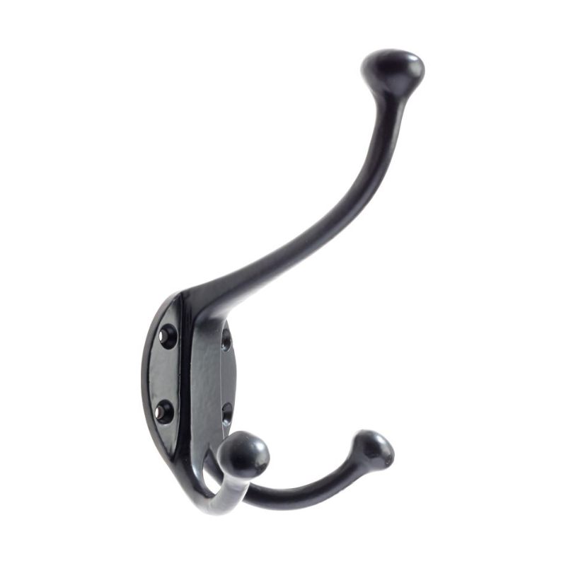 Double Hat and Coat Hook-Powder Coat Black