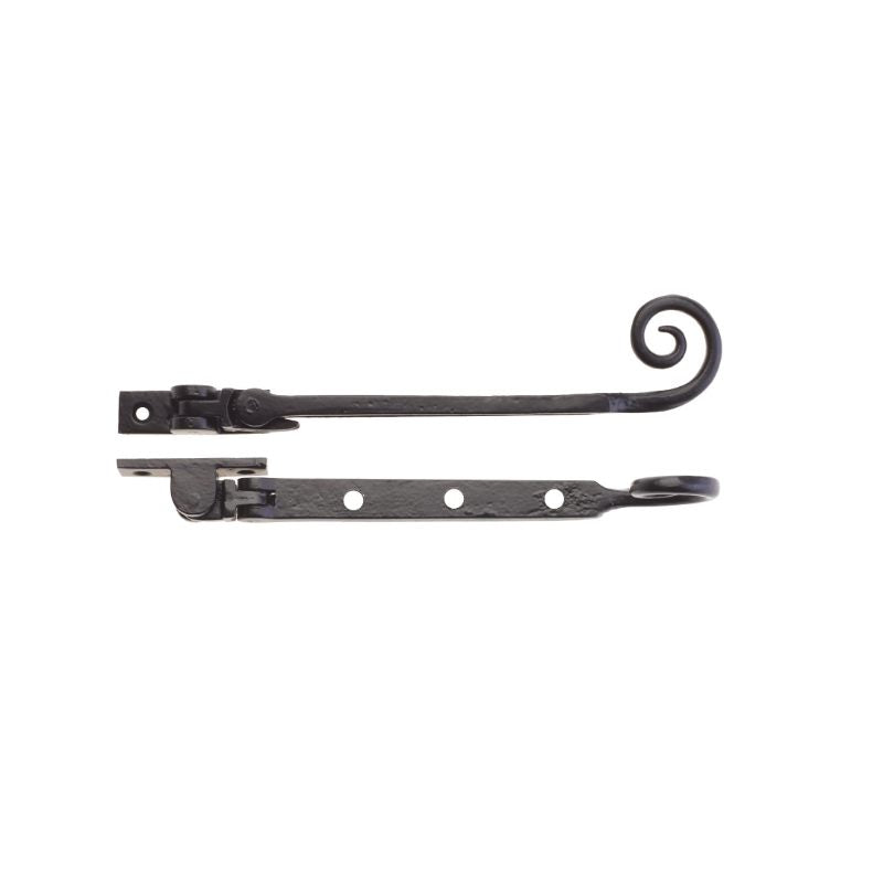 Curly Tail Casement Stay - 8"-Black Antique