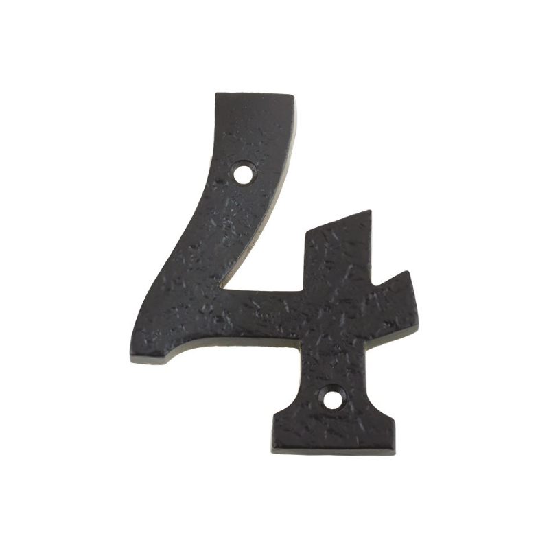 Numeral - No. 4 - 4"-Black Antique