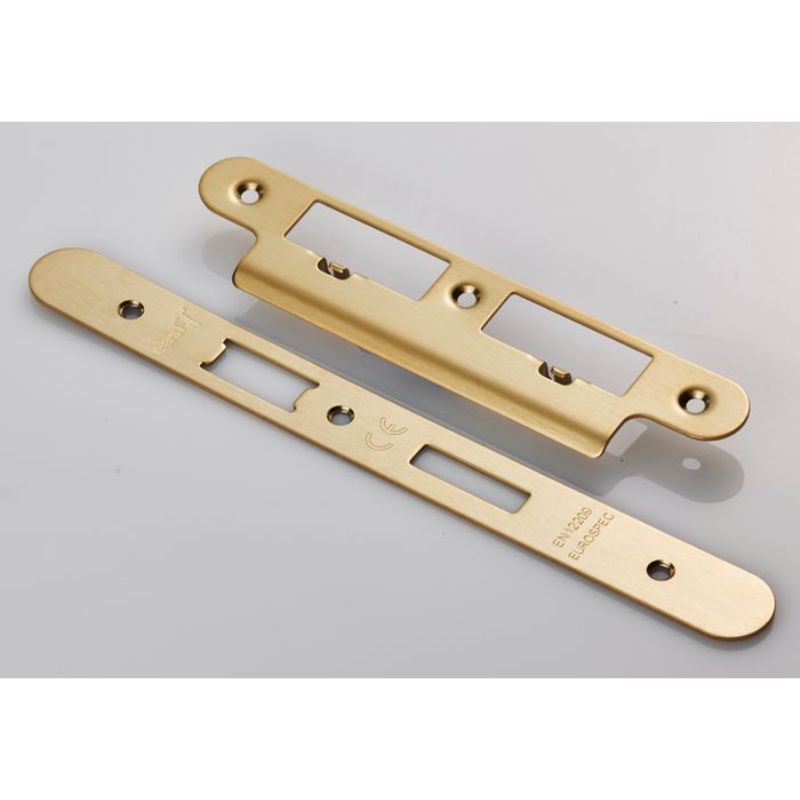 Carlisle Brass Forend Strike and Fixing Pack to suit Din Euro Sash/Bathroom Lock (Security) Radius