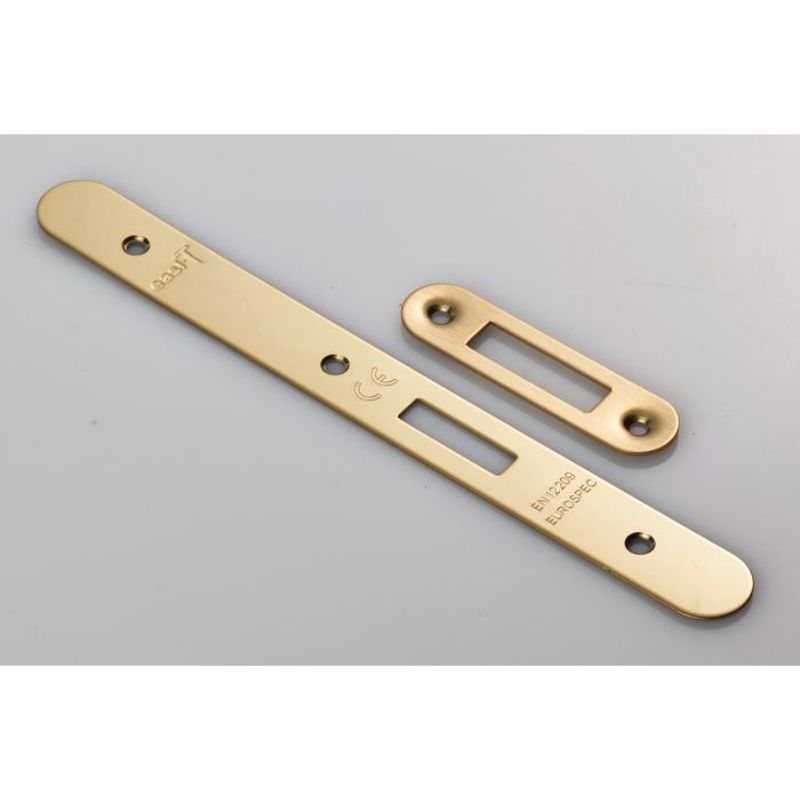 Carlisle Brass Forend Strike & Fixing Pack To Suit Din Euro Deadlock-PVD-Radius Forend