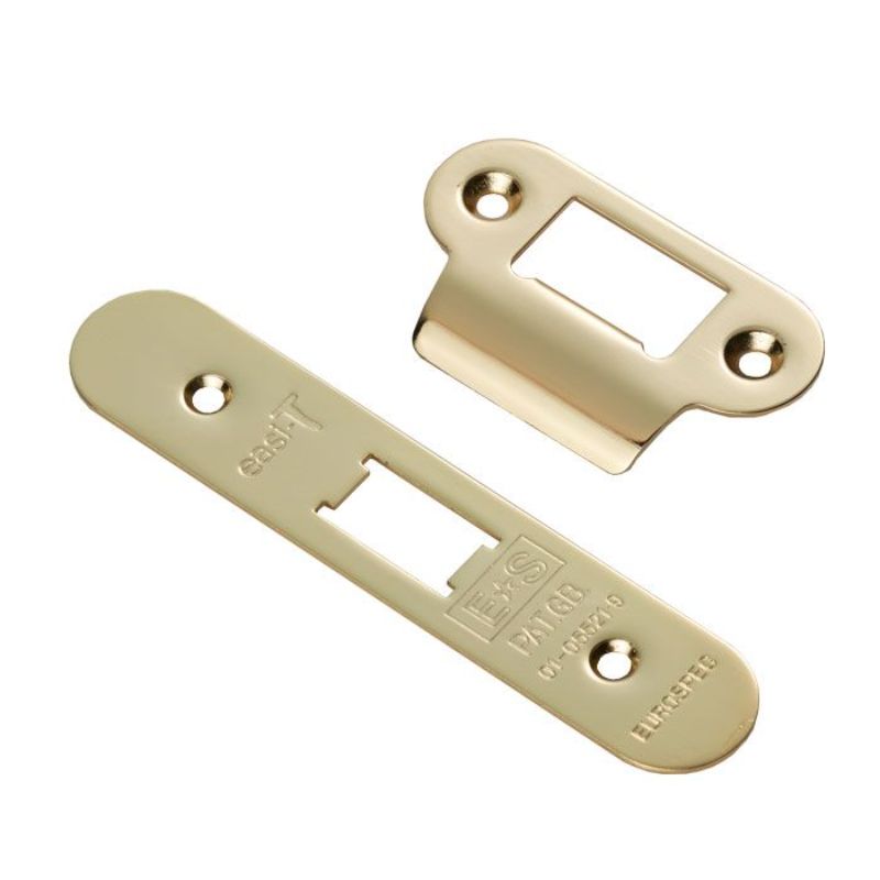 Carlisle Brass Forend Strike & Fixing Pack To Suit Flat Latch FLL5030-PVD-Radius Forend