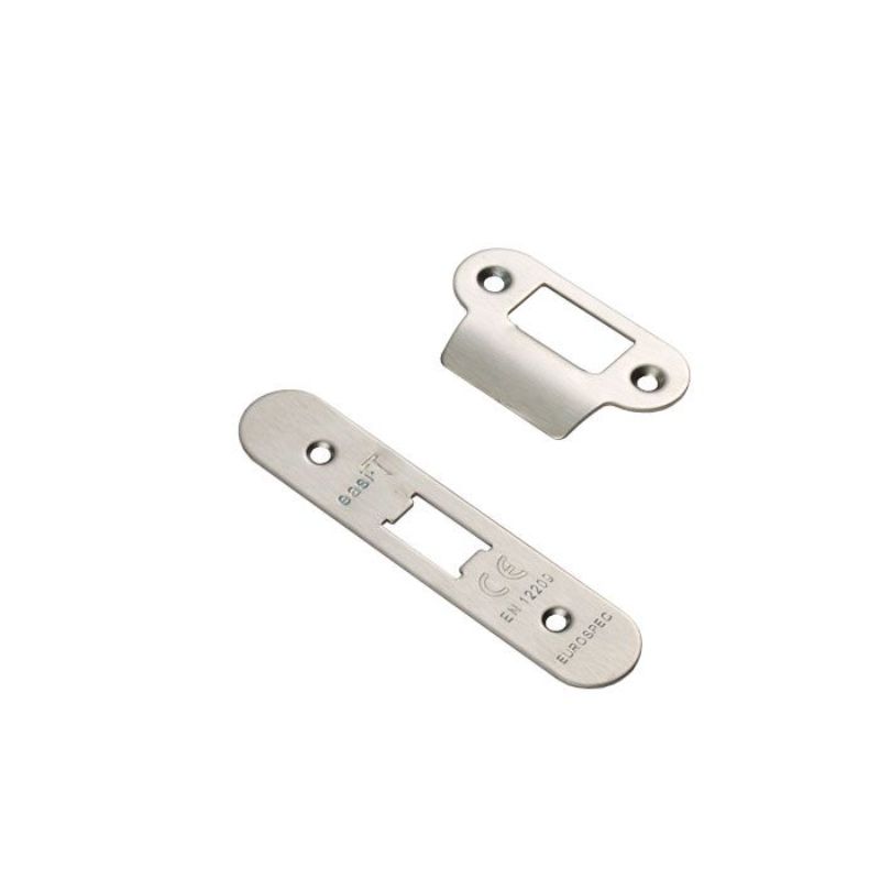 Carlisle Brass Forend Strike & Fixing Pack To Suit Flat Latch FLL5030-Satin Stainless Steel-Radius Forend
