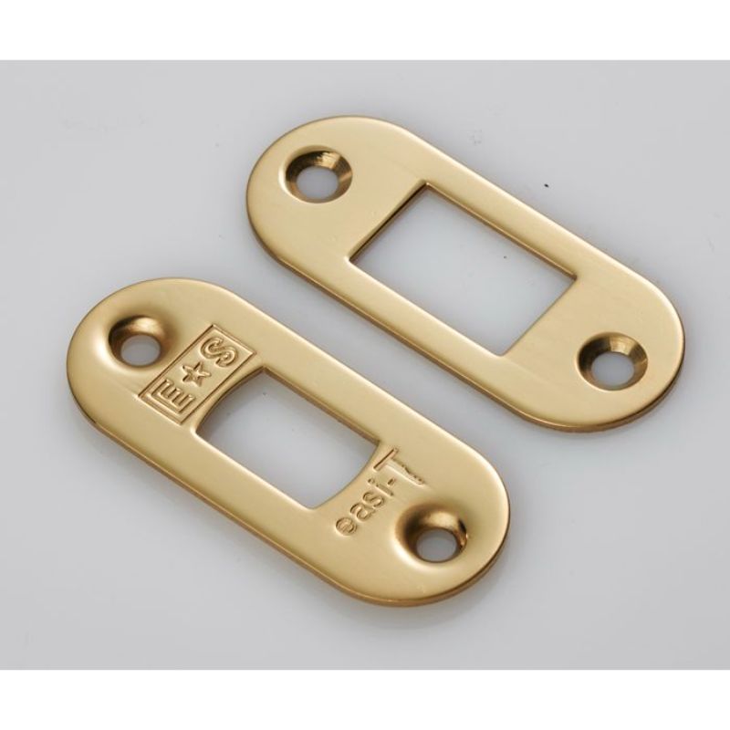 Carlisle Brass Forend Strike & Fixing Pack To Suit Heavy Duty Tubular Deadbolt-PVD-Radius Forend