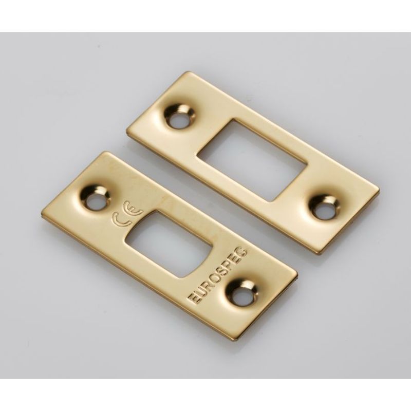 Carlisle Brass Forend Strike & Fixing Pack To Suit Heavy Duty Tubular Deadbolt-PVD-Square Forend