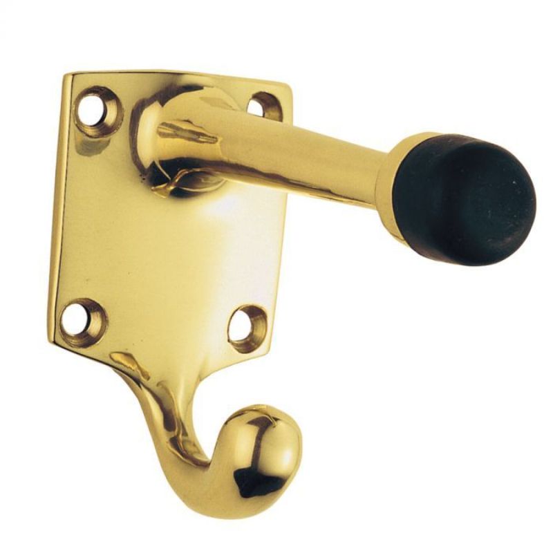 Carlisle Brass Hat and Coat Hook with Rubber Buffer