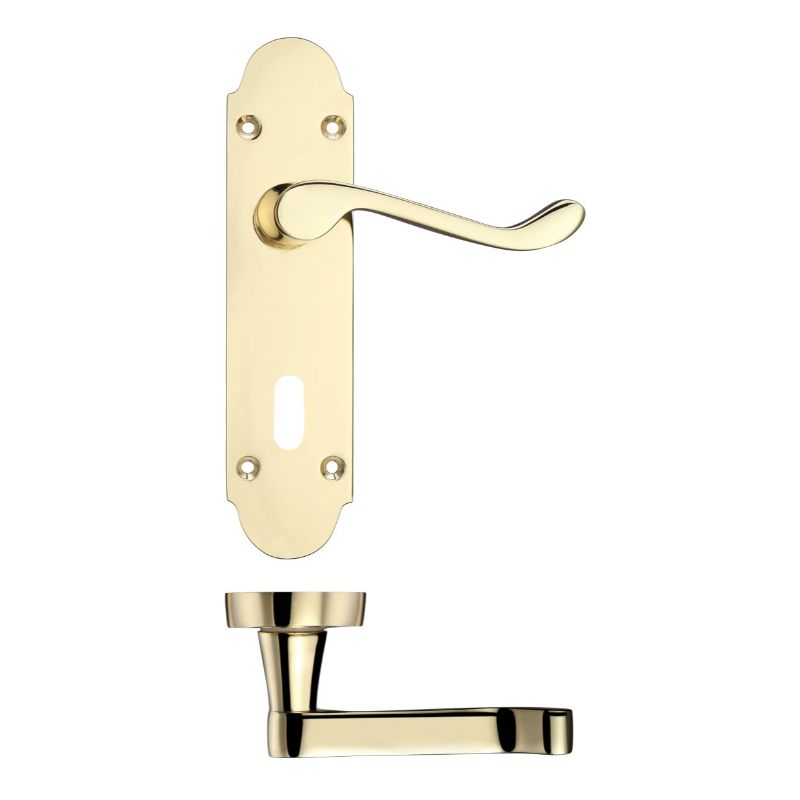 Project Oxford Lever on Lock Backplate - 168mm x 42mm-Electro Brass