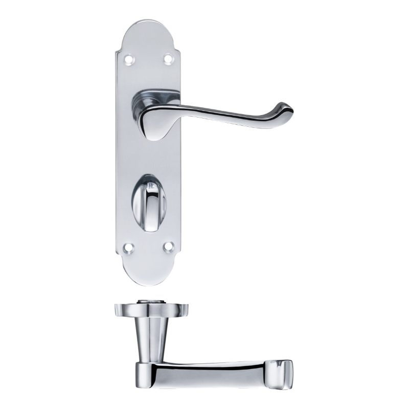 Project Oxford Lever on Bathroom Backplate - 168mm x 42mm-Polished Chrome