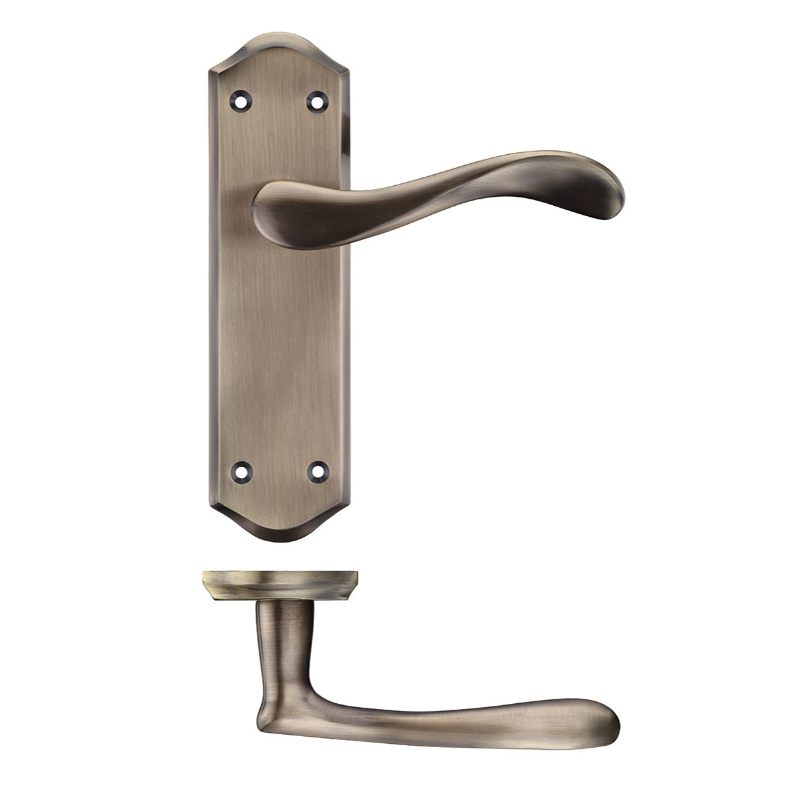 Project Asti Lever on Latch Backplate-Florentine Bronze