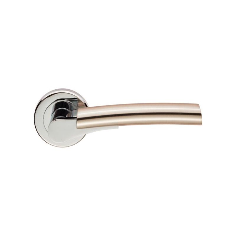 Carlisle Brass SEROZZETTA VALIANT LEVER ON ROUND ROSE SPLIT FINISH CHROME PLATE / SATIN NICKEL