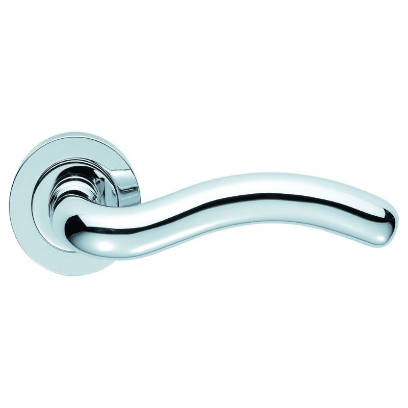 Carlisle Brass Squiggle Lever on Round Rose in Polished Chrome