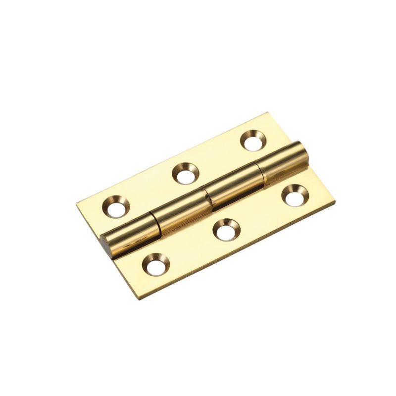 Solid Drawn Brass Butt Hinge - 50 x 28 x 1.5mm-Polished Brass