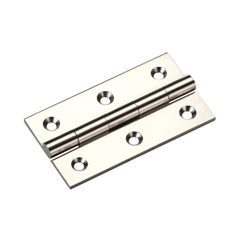 Solid Drawn Brass Butt Hinge - 64 x 35 x 2mm-Polished Nickel