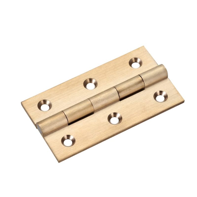 Solid Drawn Brass Butt Hinge - 64 x 35 x 2mm-Satin Brass