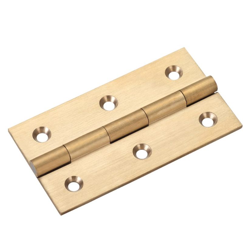 Solid Drawn Brass Butt Hinge - 75 x 41 x 2mm-Satin Brass