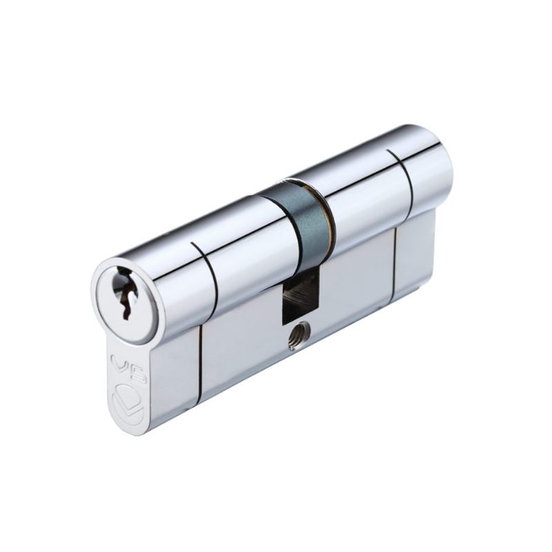 V5 80mm Euro Double Cylinder Cylinder Keyed to Differ -Polished Chrome