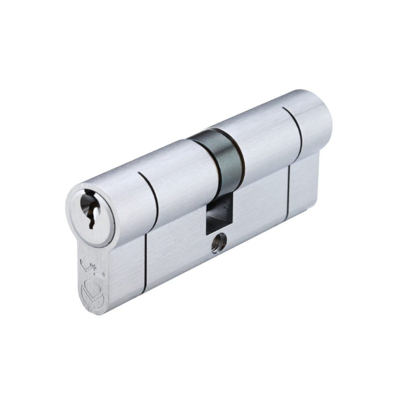 V5 80mm Euro Double Cylinder Cylinder Keyed to Differ -Satin Chrome