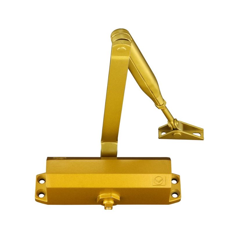 Size 3 Fixed Power Door Closer Gold Arm and body (P.A Braket Inc)-Gold