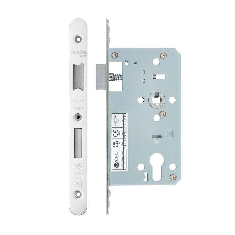 Din Euro Sashlock- Backset 60mm - 2 Pc Forend - Radius - PSS - Polished Stainless Steel-Polished Stainless