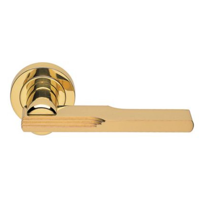 Carlisle Brass Veronica Lever on Round Rose in Polished Brass