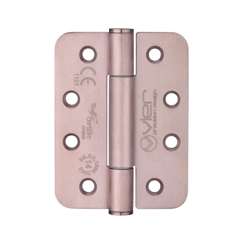 Grade 14 Concealed Bearing Hinge Stainless Steel Radius - Grade 201 - 102 x 76 x 3mm-PVD Bronze