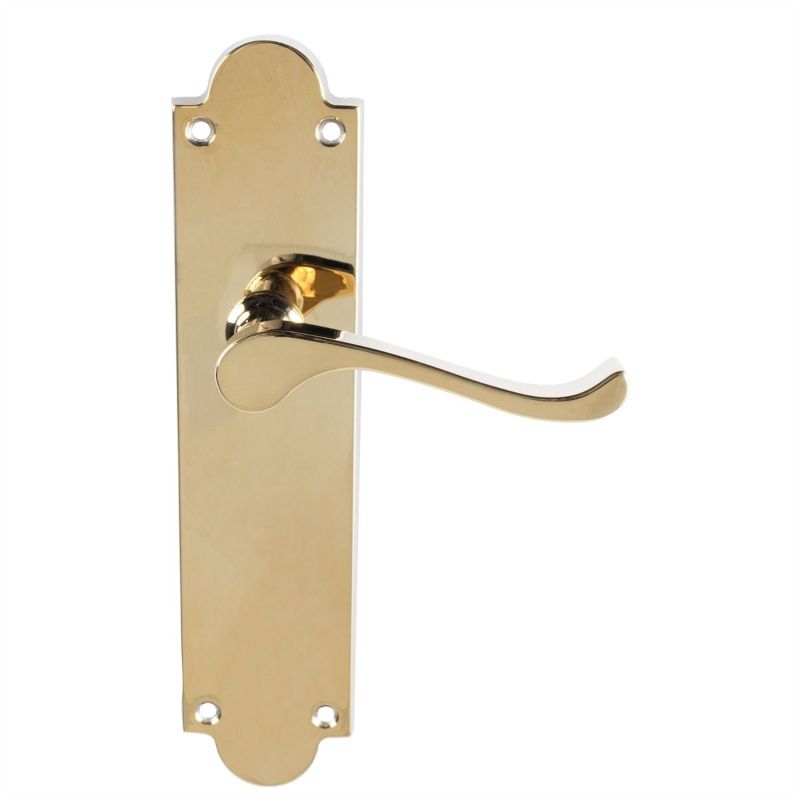 Carlisle Brass Victorian Scroll Lever On Shaped Backplate - Latch (Contract Range)