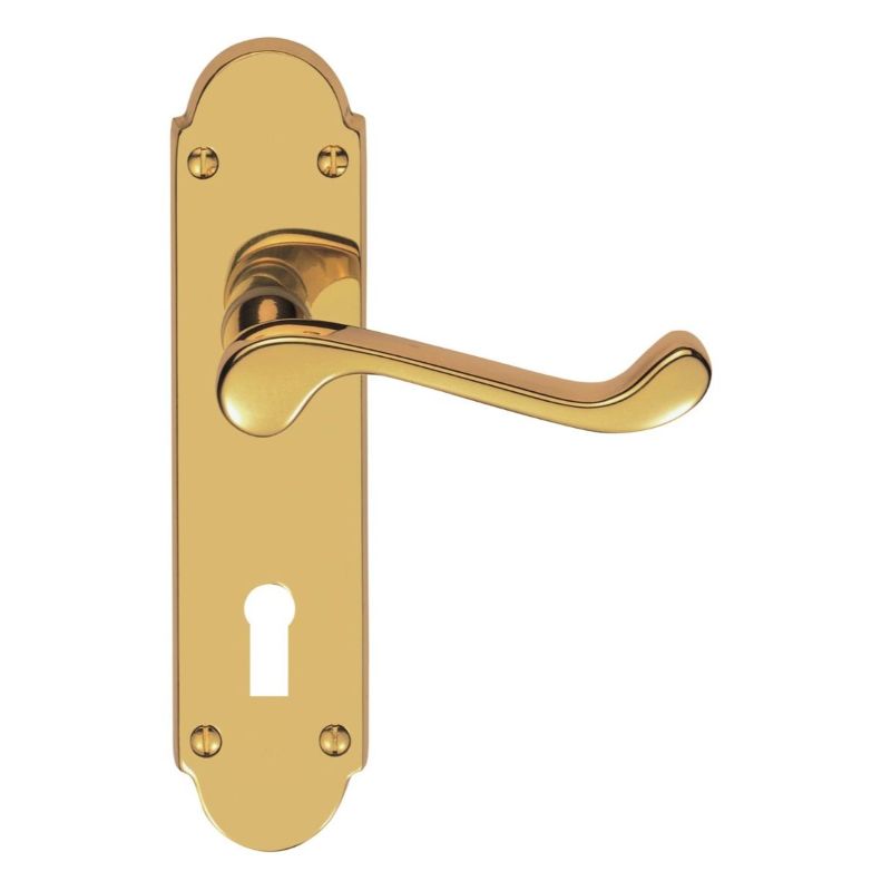 Carlisle Brass Victorian Scroll Lever On Shaped Backplate - Lock 57Mm C/C (Contract Range)