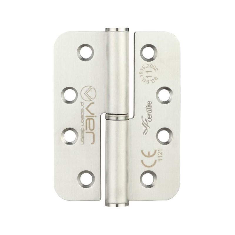 Grade 11 Lift Off Hinge Stainless Steel - Radius - Grade 201 - 102 x 76 x 3mm - Left Hand-Satin Stainless